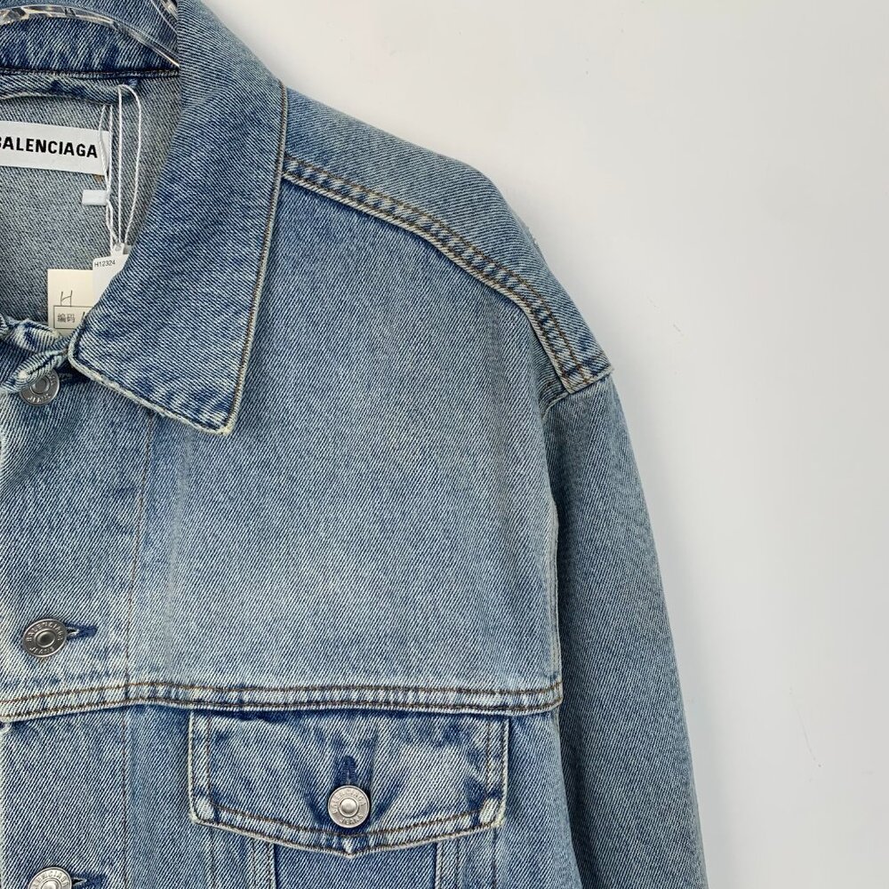 Balenciaga Blue Cotton Denim Jacket - Picture 3 of 8